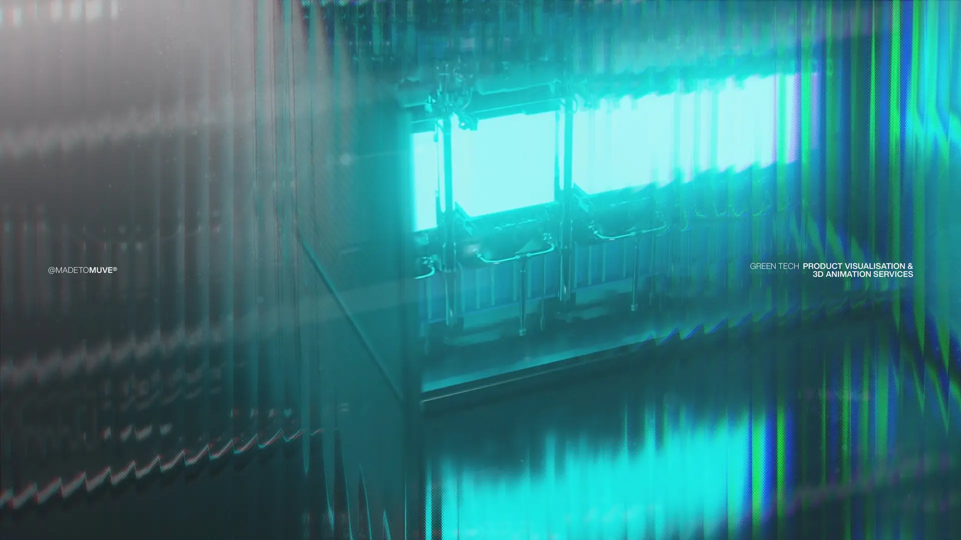 High-end 3D animation visualising a large-scale green energy video production for industrial energy deployment