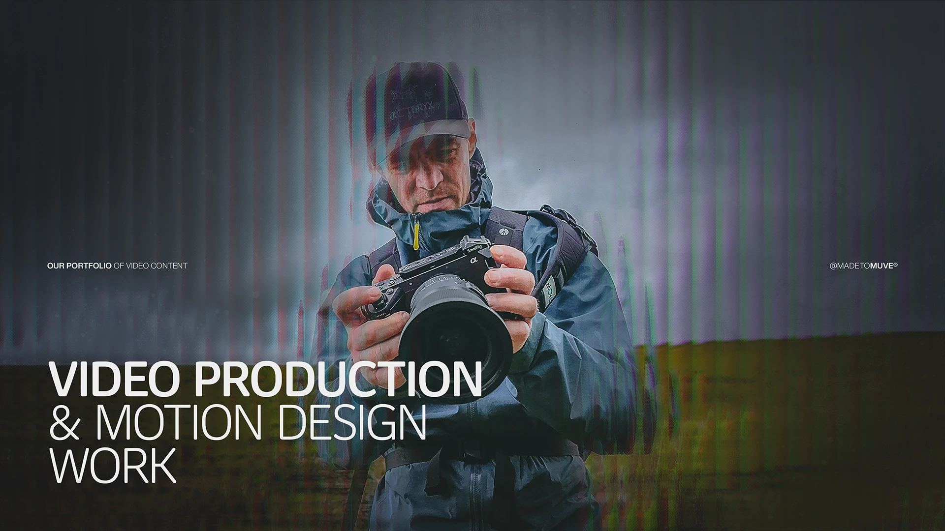 Cinematic video production work and motion design Portfolio by MUVE, featuring on-location filming for brand and campaign projects