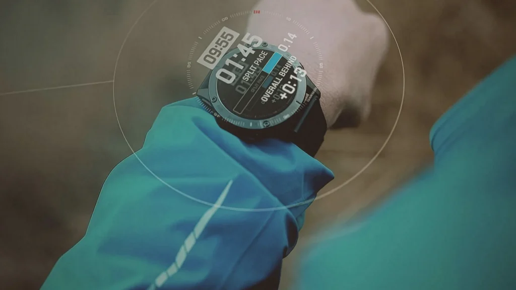 Smartwatch product video production featuring Garmin Fēnix with cinematic motion graphics